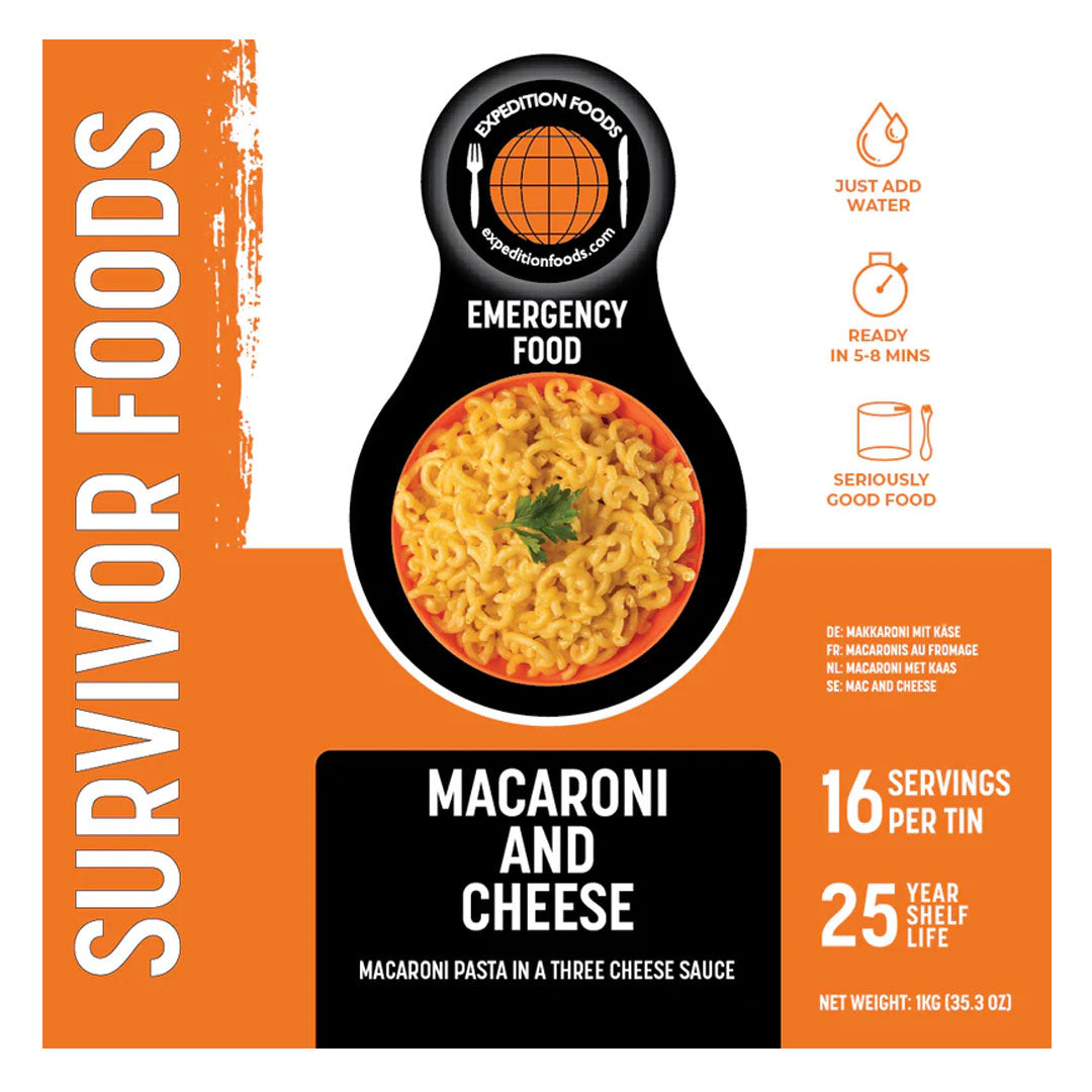 Macaroni au fromage lyophilisé Survivor d'Expedition Foods (V)