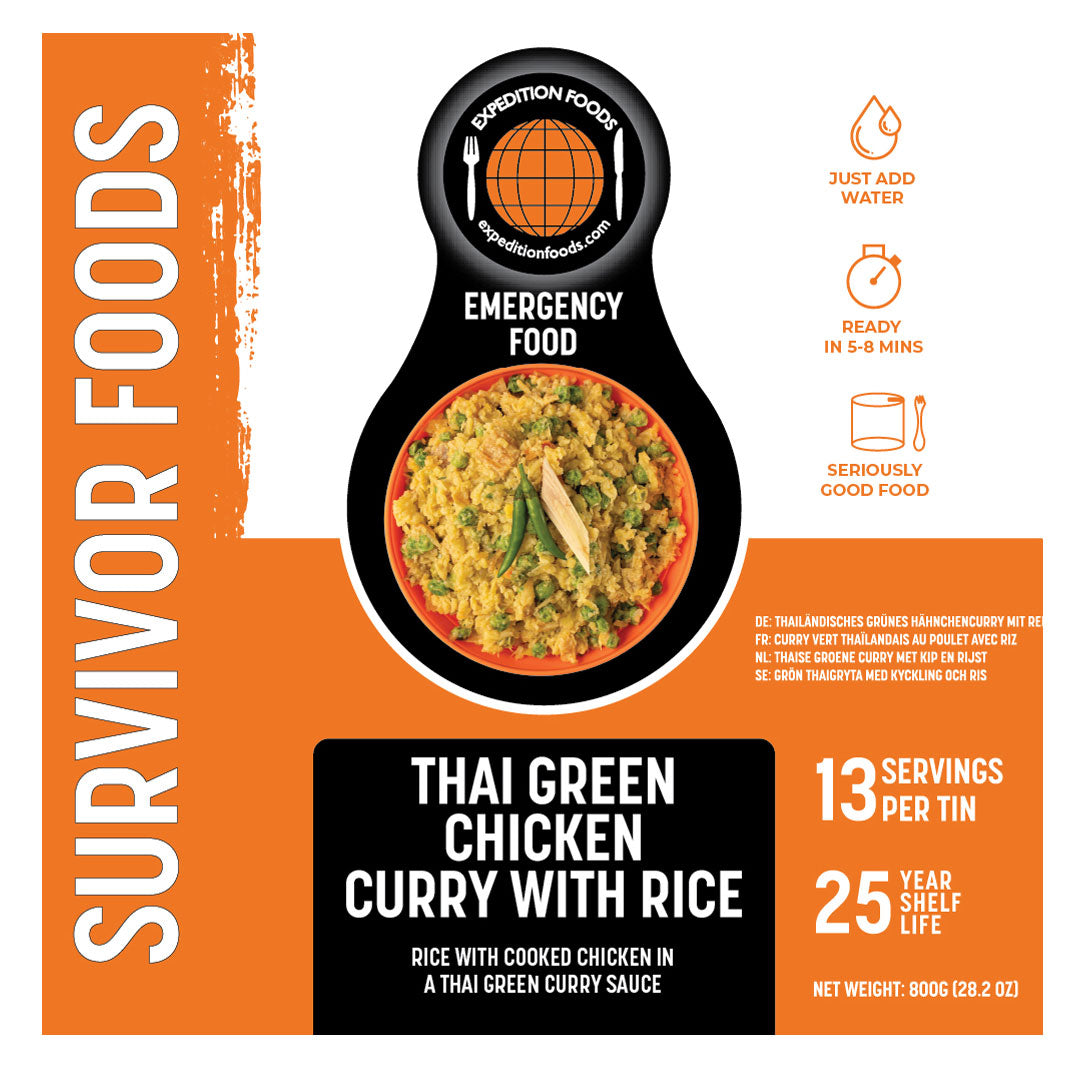 Curry vert thaï lyophilisé Survivor d'Expedition Foods (sans gluten, sans produits laitiers)