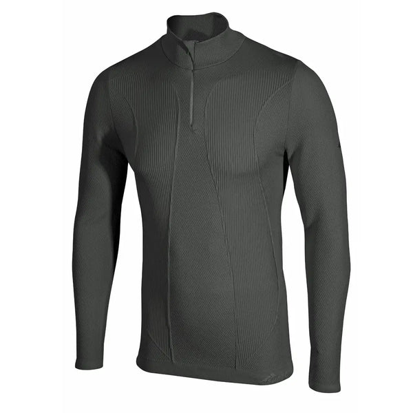 Sub Zero Factor 1 Plus mens long sleeve zip neck thermal base layer top front detail in black colour