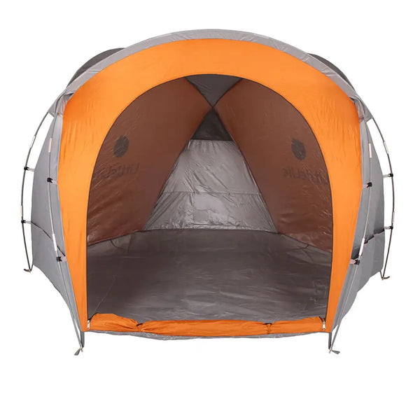 Littlelife family beach shelter erected and showing the  internal space through the front entrance