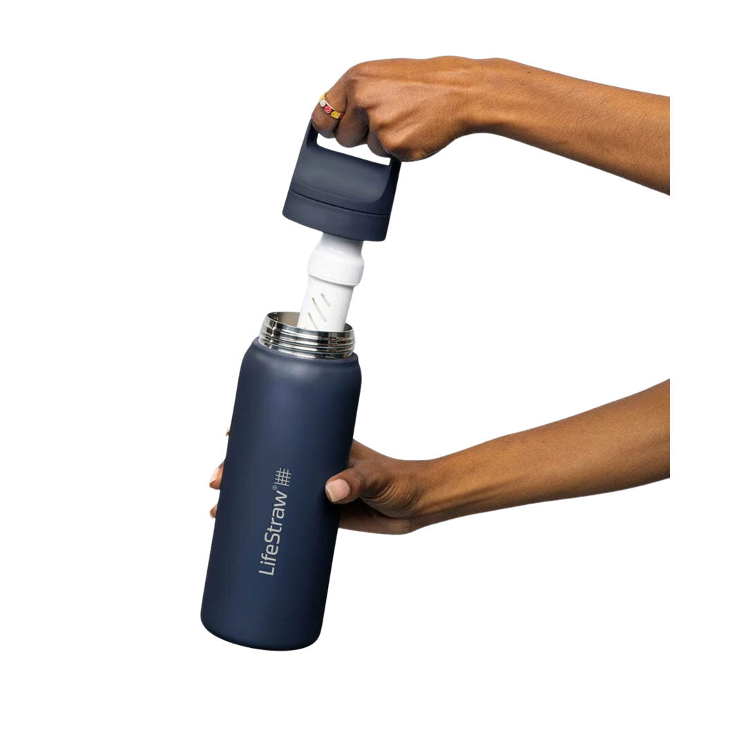 LifeStraw Vakuumisolierte Wasserfilterflasche aus Edelstahl, 1000 ml