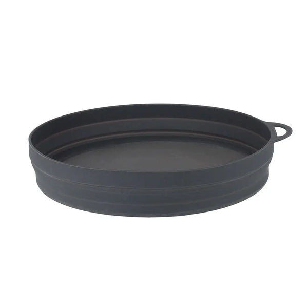 Lifeventure Ellipse Collapsible Plate in colour graphite expanded to its full height.