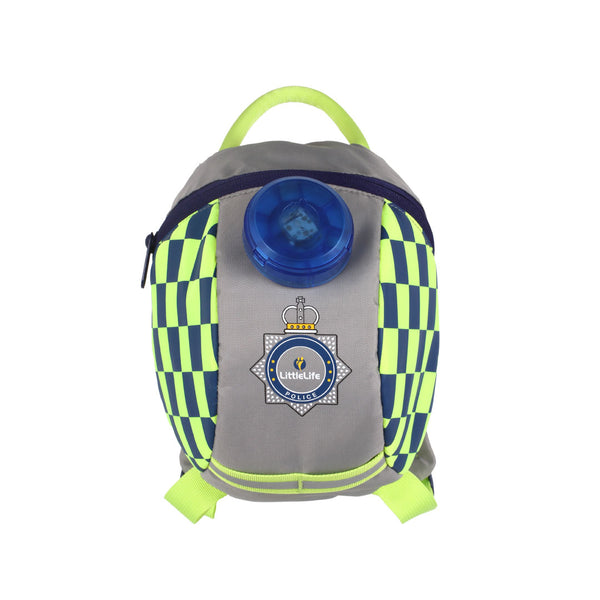 Littlelife Police Kleinkinder-Rucksack mit Sicherheitszügel und Blinklicht