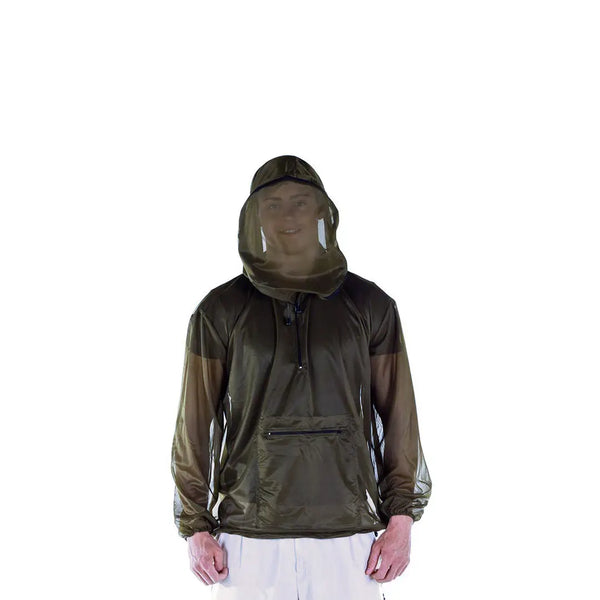 Pyramid midge jacket being worn by a man with the hood up shown from the front