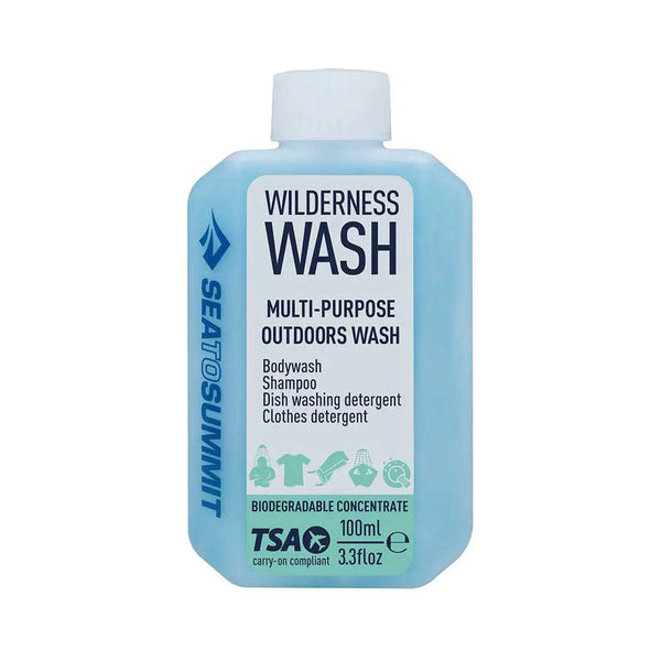Sea To Summit Wilderness Wash liquid soap bottle front details in 100ml version