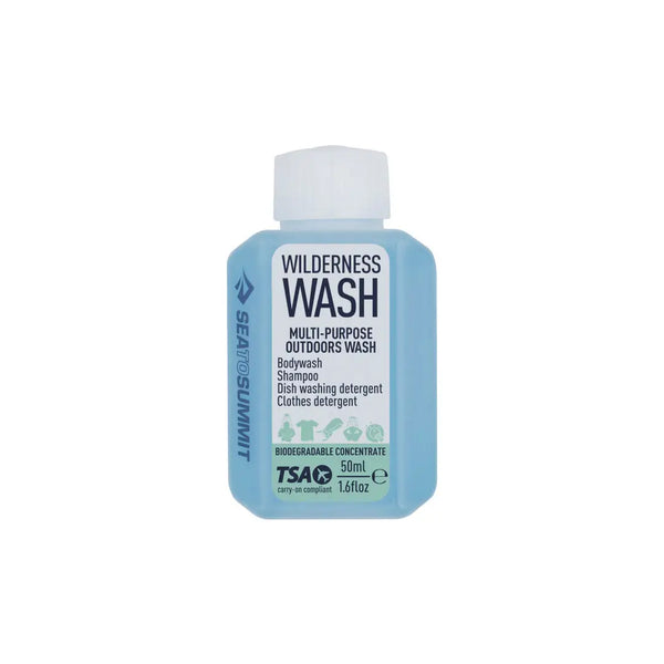 Sea To Summit Wilderness Wash liquid soap front detail on a 50ml bottle version