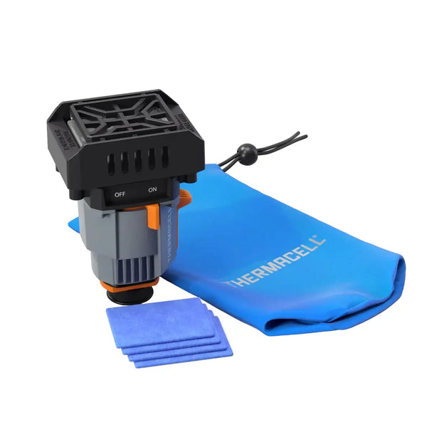 Thermacell Backpacker Mosquito Repeller showing the heating mats and the carry case
