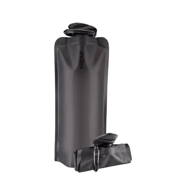 Vapur Eclipse Plastic Anti Bottle in 700ml Blackout colour showing it rolled and filled.