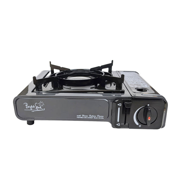 Front detail of Bright Spark gas cartridge camping stove