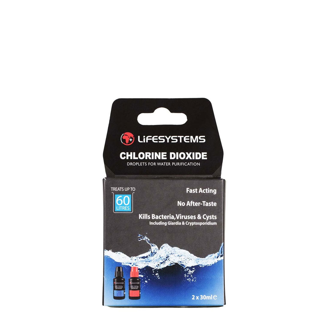 Gouttes de purification d'eau au dioxyde de chlore Lifesystems