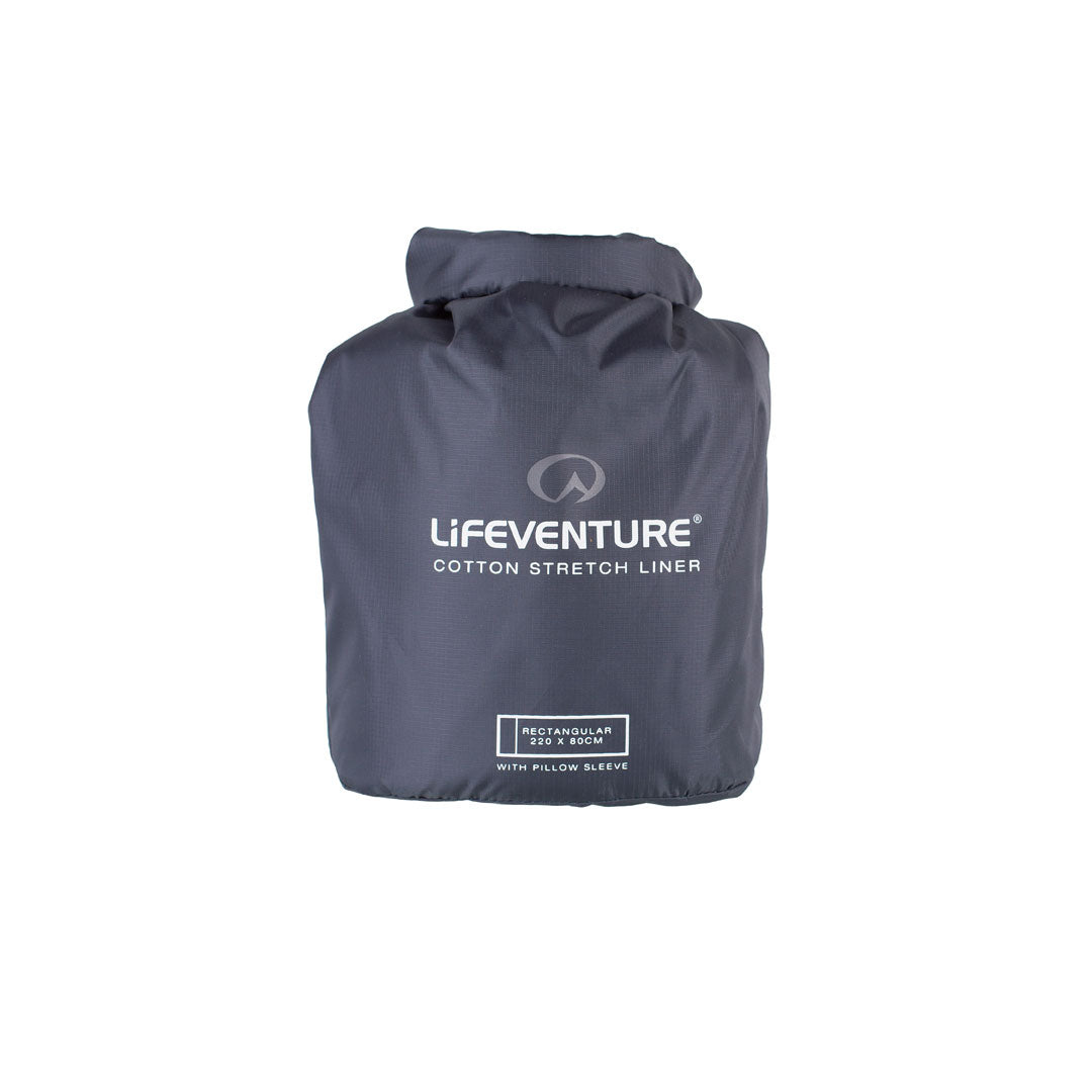 Doublure de sac de couchage rectangulaire en coton extensible Lifeventure