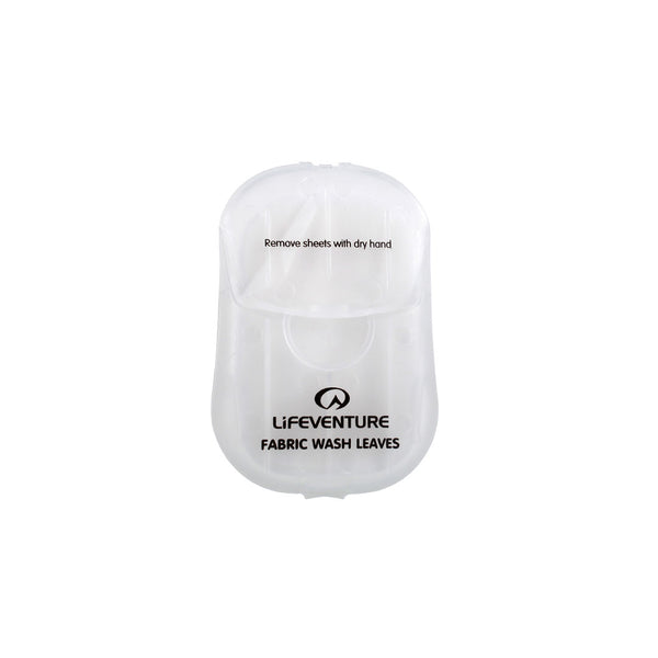 Lifeventure fabric wash leaves housed in their plastic clamshell holder
