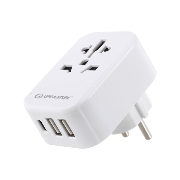 Lifeventure World To Europe USB Travel Adaptor Plug