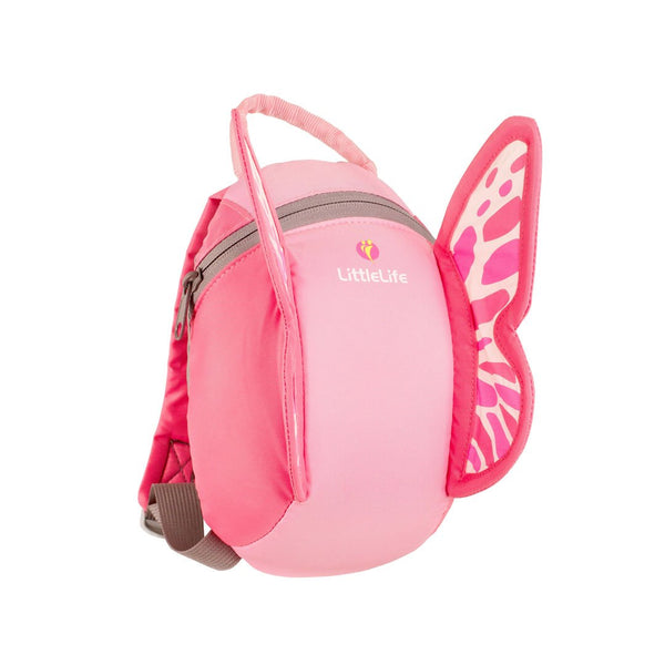 Studio shot on a white background of a Littlelife Butterfly toddler backpack