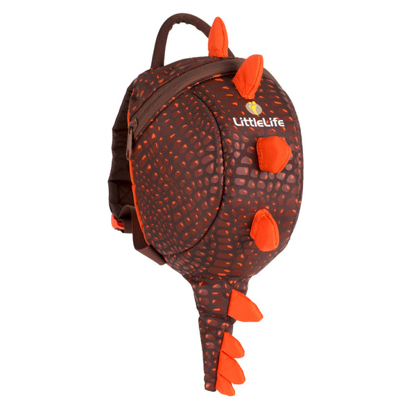 Studio shot on a white background of a Littlelife Dinosaur toddler backpack