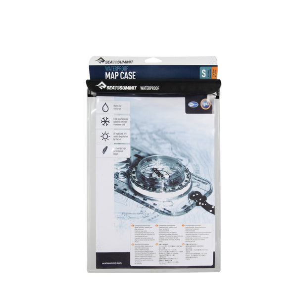 Sea To Summit Waterproof map case in small size showing the front detail