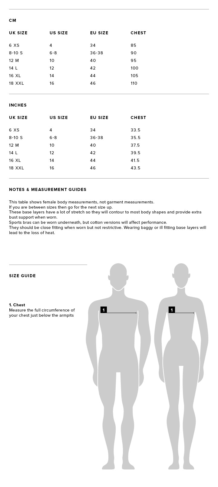 Factor 1 Plus Langarm-Baselayer-Oberteile für Damen