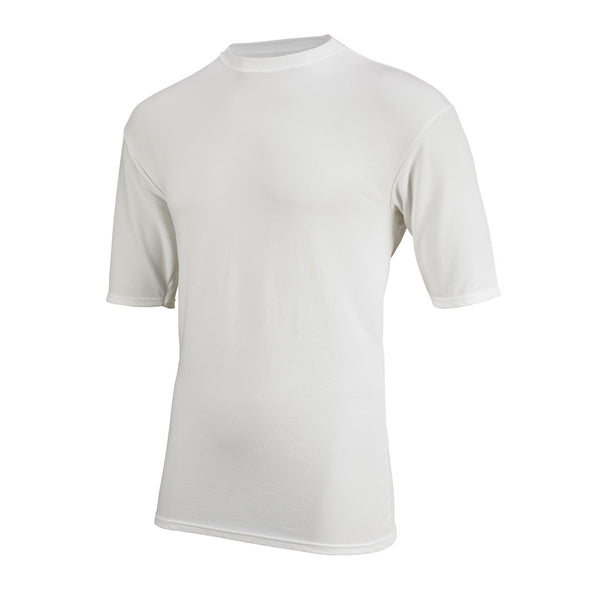 Sub Zero Cool T mens short sleeve wicking top in colour white showing the front detail
