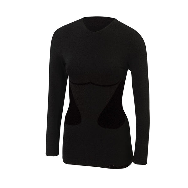 Factor 1 Plus Damen Langarm Base Layer Stretch Top Schwarz