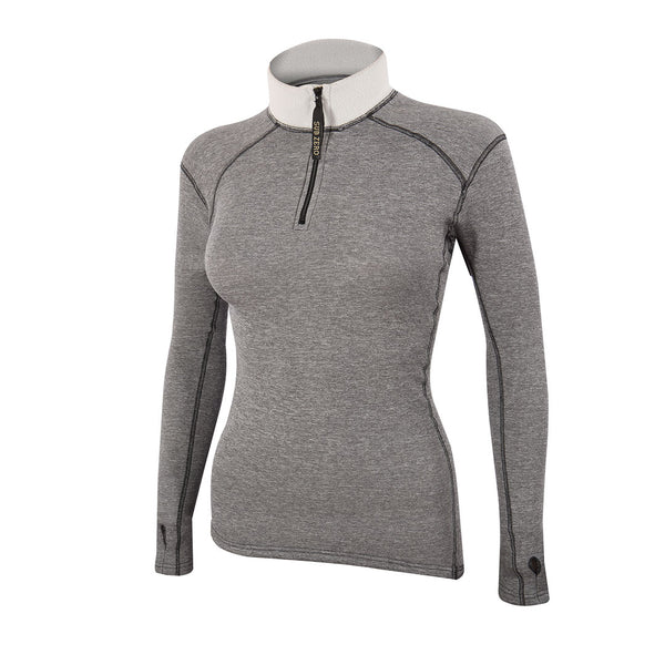 Sub Zero Factor 2 Plus Womens long sleeve sip neck thermal mid layer top in greay marl