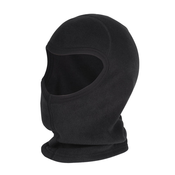 Sub Zero Factor 3 fleece peaked balaclava in black photographed in a studio on a white background