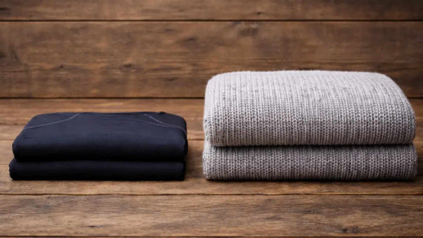 Size comparison between base layers and woolen jumpers