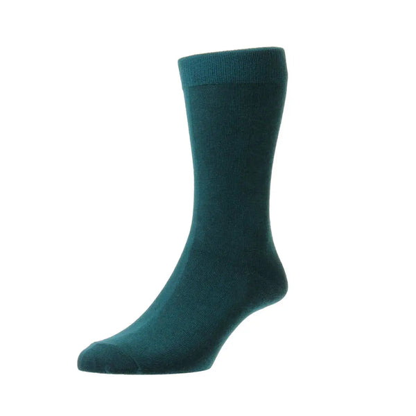 Sub Zero  bamboo liner sock in teal photographed on a white background