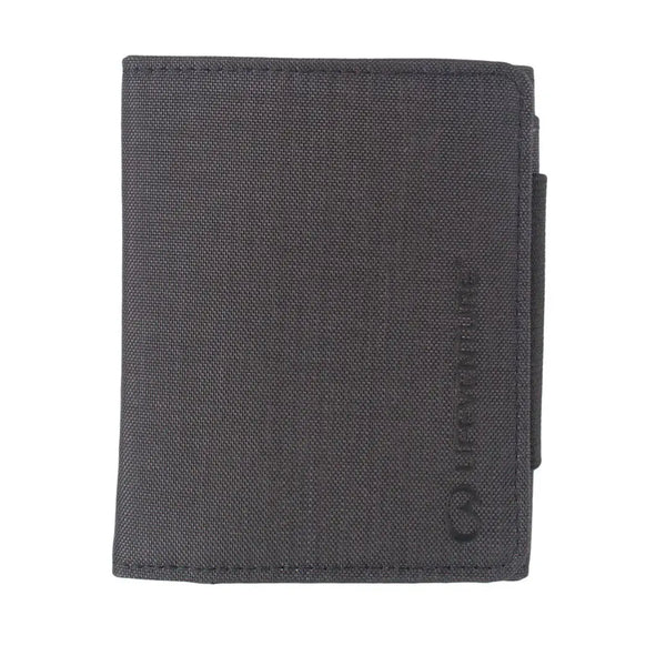 Front detail of a Lifeventure  RFiD Charger Wallet in grey colour