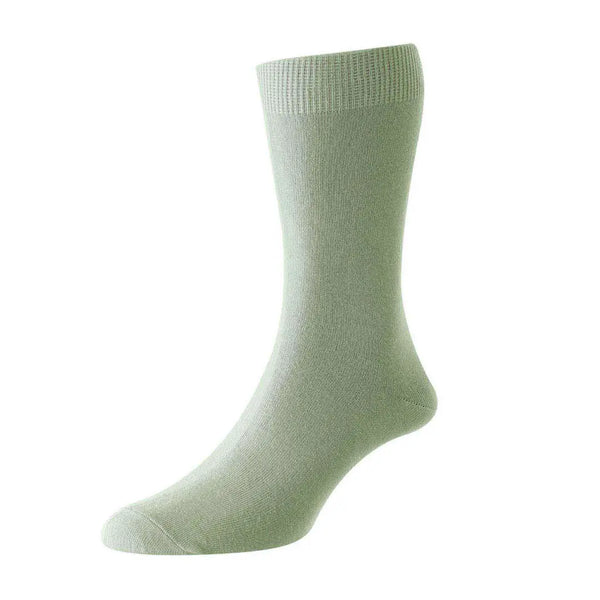 Sub Zero cotton liner sock in sage colour photographed on a white background