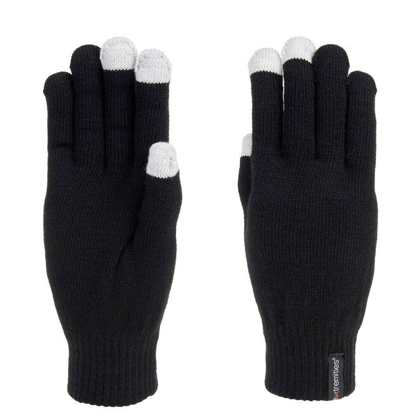 Pair of Extremities Thinny Touchscreen Glove in black photographed on a white background