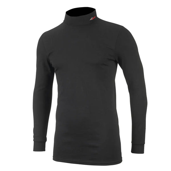 Sub Zero Factor 1 turtle neck thermal base layer in black showing the front detail