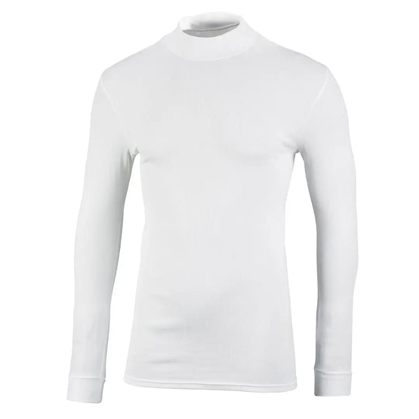 Sub Zero Factor 1 turtle neck thermal base layer in white showing the front detail