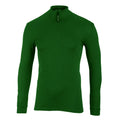 Front detail of Sub Zero unisex zip turtle thermal base layer in pine green