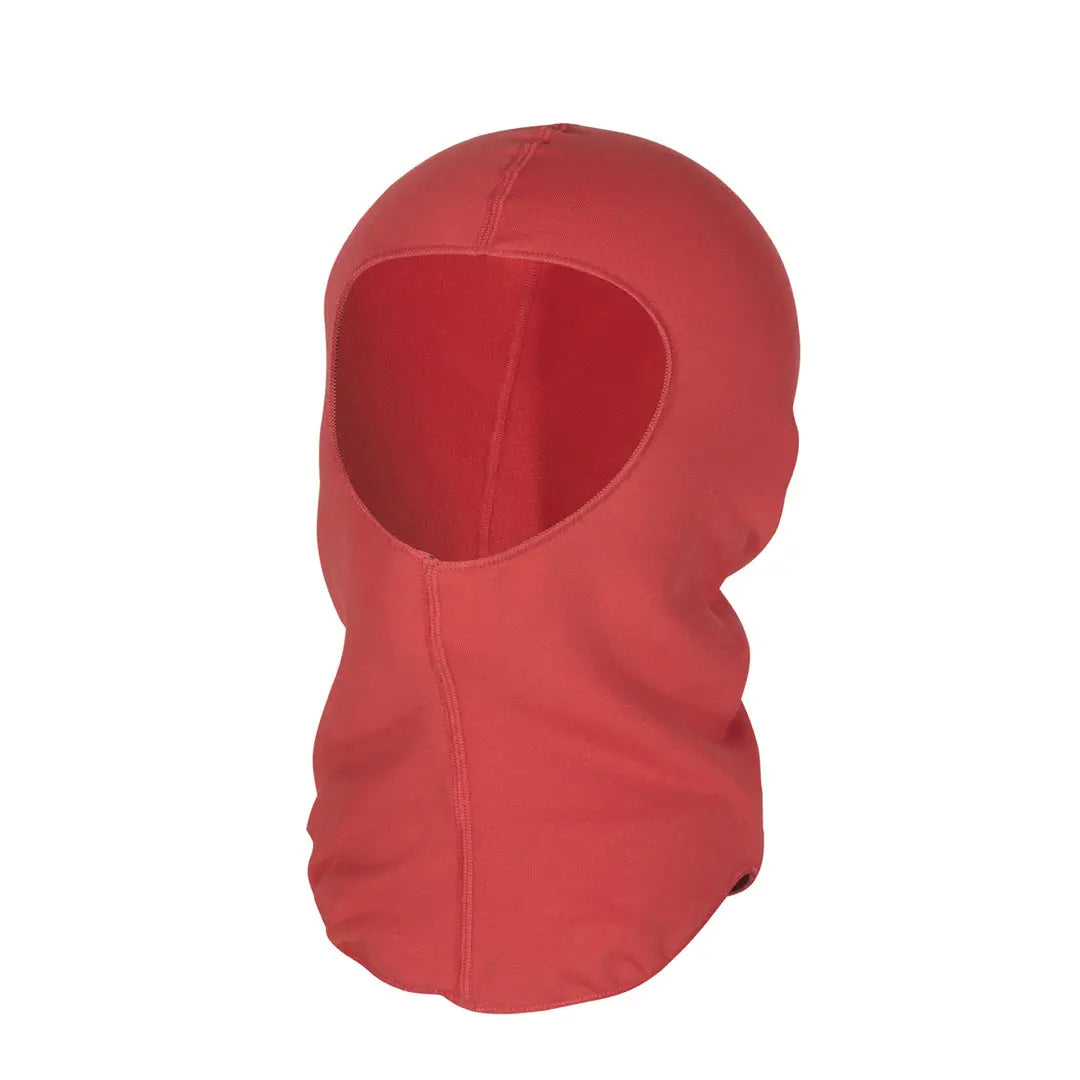 Sub Zero Factor 2 thermal mid layer balaclava in red studio photographed from the front on a white background
