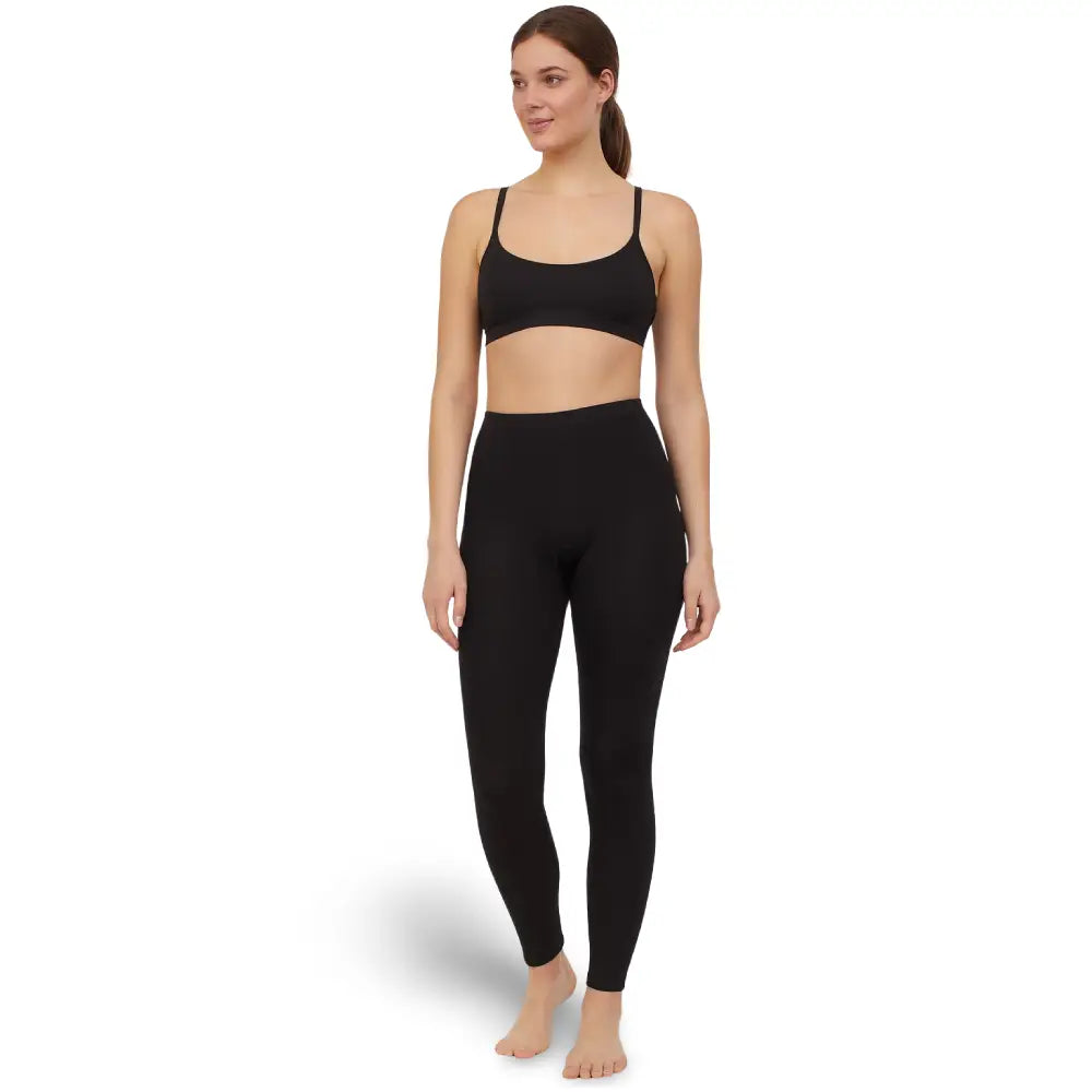 Factor 1 Plus Damen Base Layer Stretch Leggings Schwarz