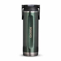 Igloo Flip ‘n’ Sip Insulated Tumbler 591ml size in spruce green colour shown from the front on a white background