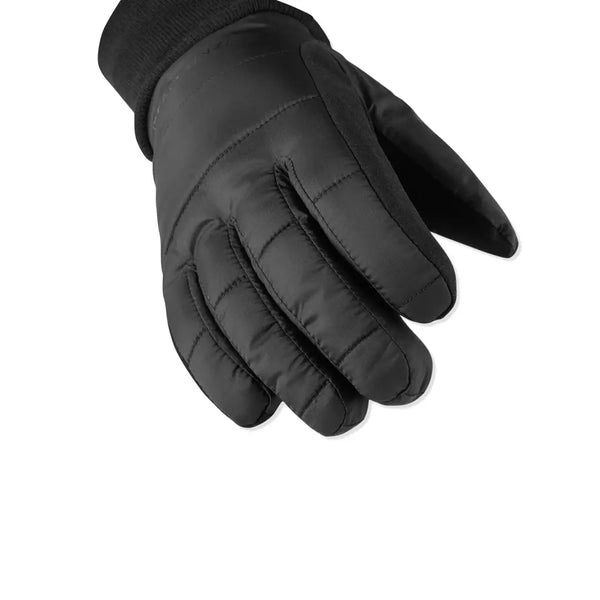 Finger detail on the right hand of a Sealskinz Lexham waterproof lightweight insulated glove in black 