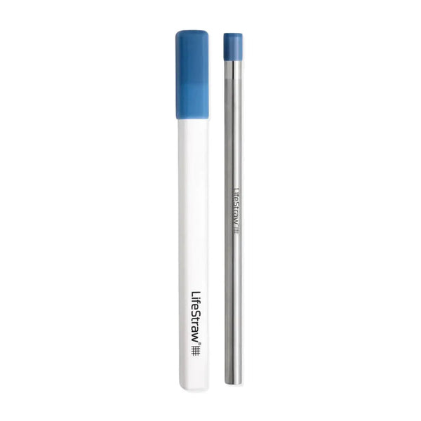 Lifestraw Sip water filter straw in stormy blue colour along with its plastic carry case