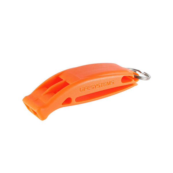 Lifesystems dual tone plastic safety whistle side view