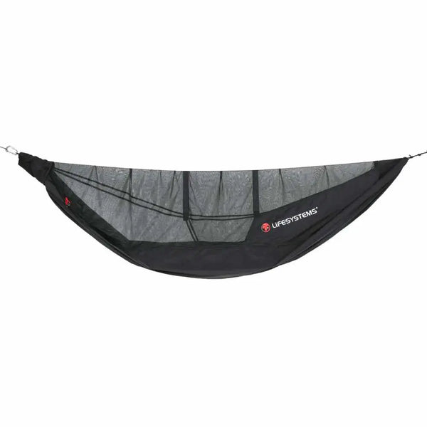 Lifesystems Expedition Mosquito Net Hammock set-up on a white background