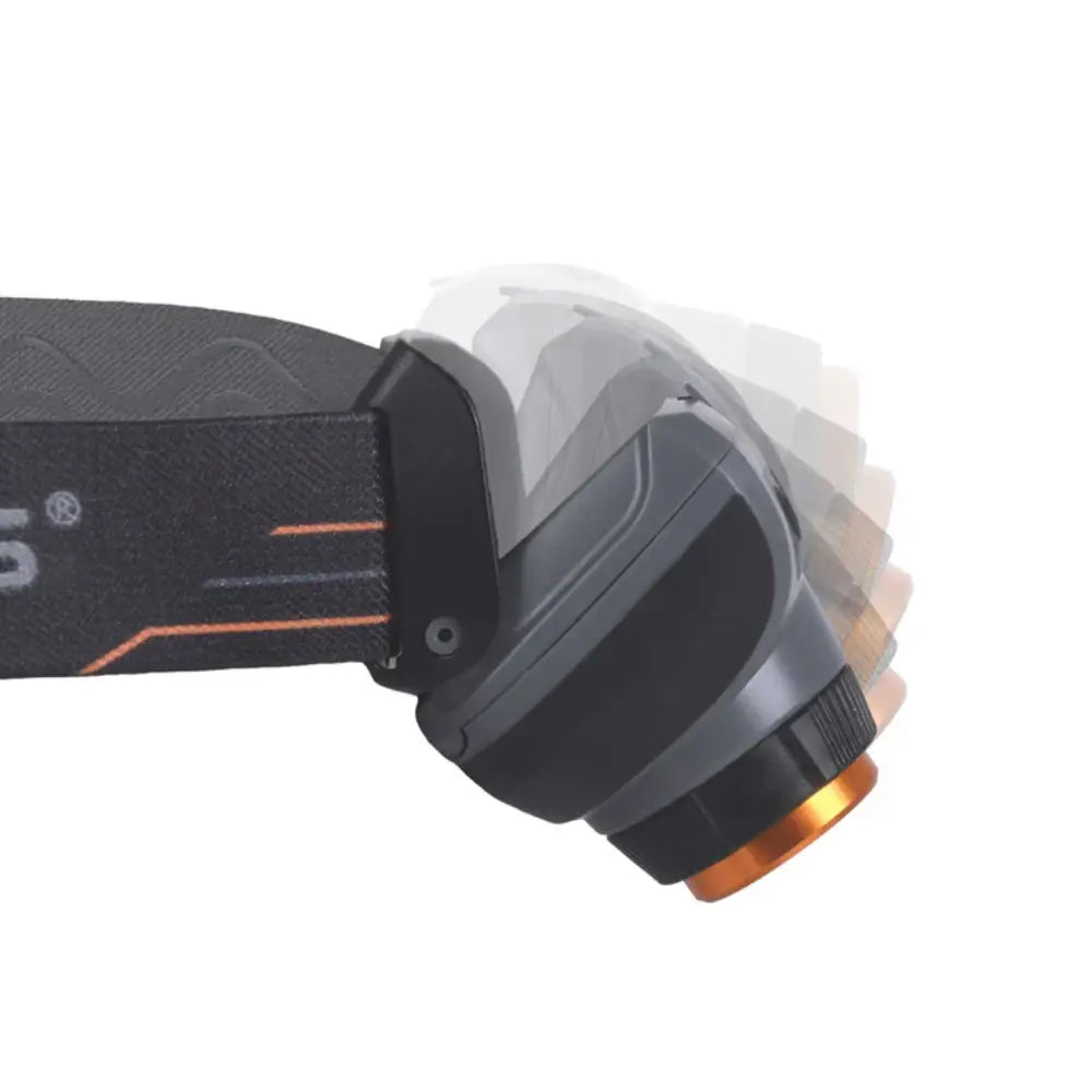Close-up of the Lifesystems 580 head torch showing the pivot angles on a white background