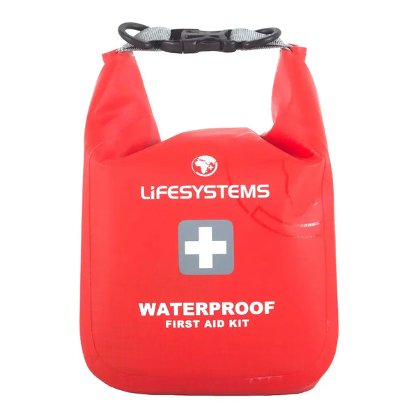 Lifesystems Waterproof First Aid Kit shown from the front on a white background