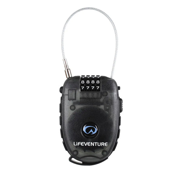 Lifeventure 4 Dial Combination Cable Lock front view on a white background