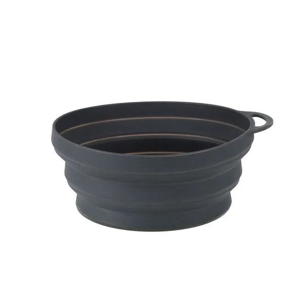 Lifeventure Ellipse collapsible bowl in colour graphite expanded.