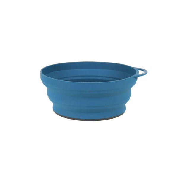 Lifeventure Ellipse collapsible bowl in colour navy expanded.