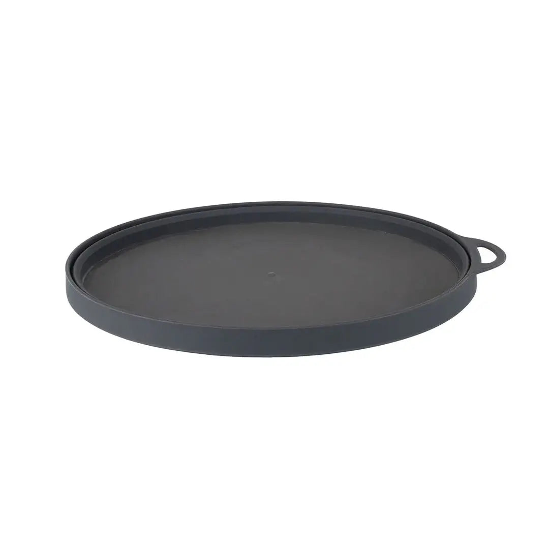 Lifeventure Ellipse Collapsible Plate in colour graphite collapsed to its thinnest height