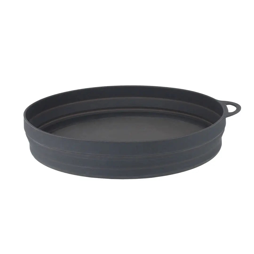 Lifeventure Ellipse Collapsible Plate in colour graphite expanded to its full height.