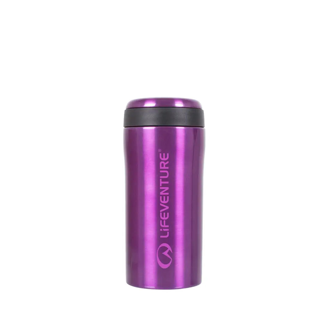 Lifeventure Stainless Steel Thermal Mugs Gloss 300ml purple front detail on a white background