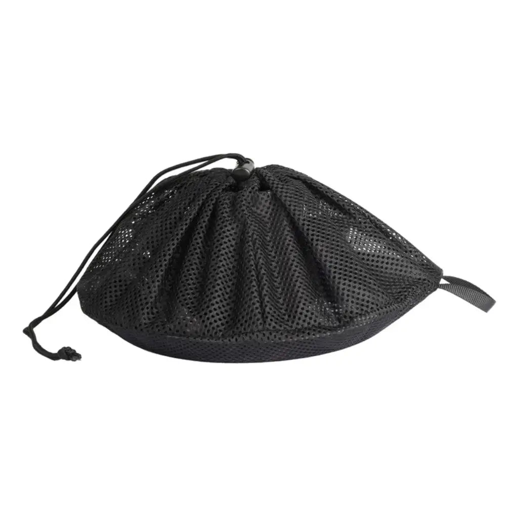 Lifeventure Ellipse 4 Piece Camping Tableware Set packed in its mesh carry bag on a white background