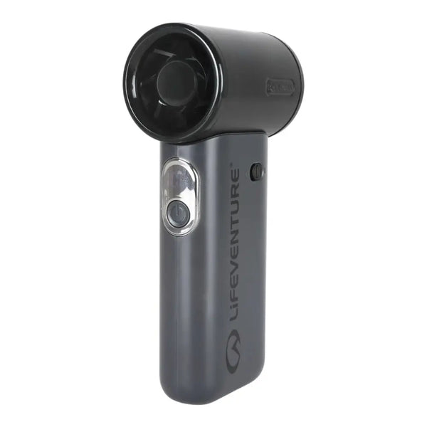 Lifeventure Handheld Pocket Fan shown from the front at an angle on a plain white background